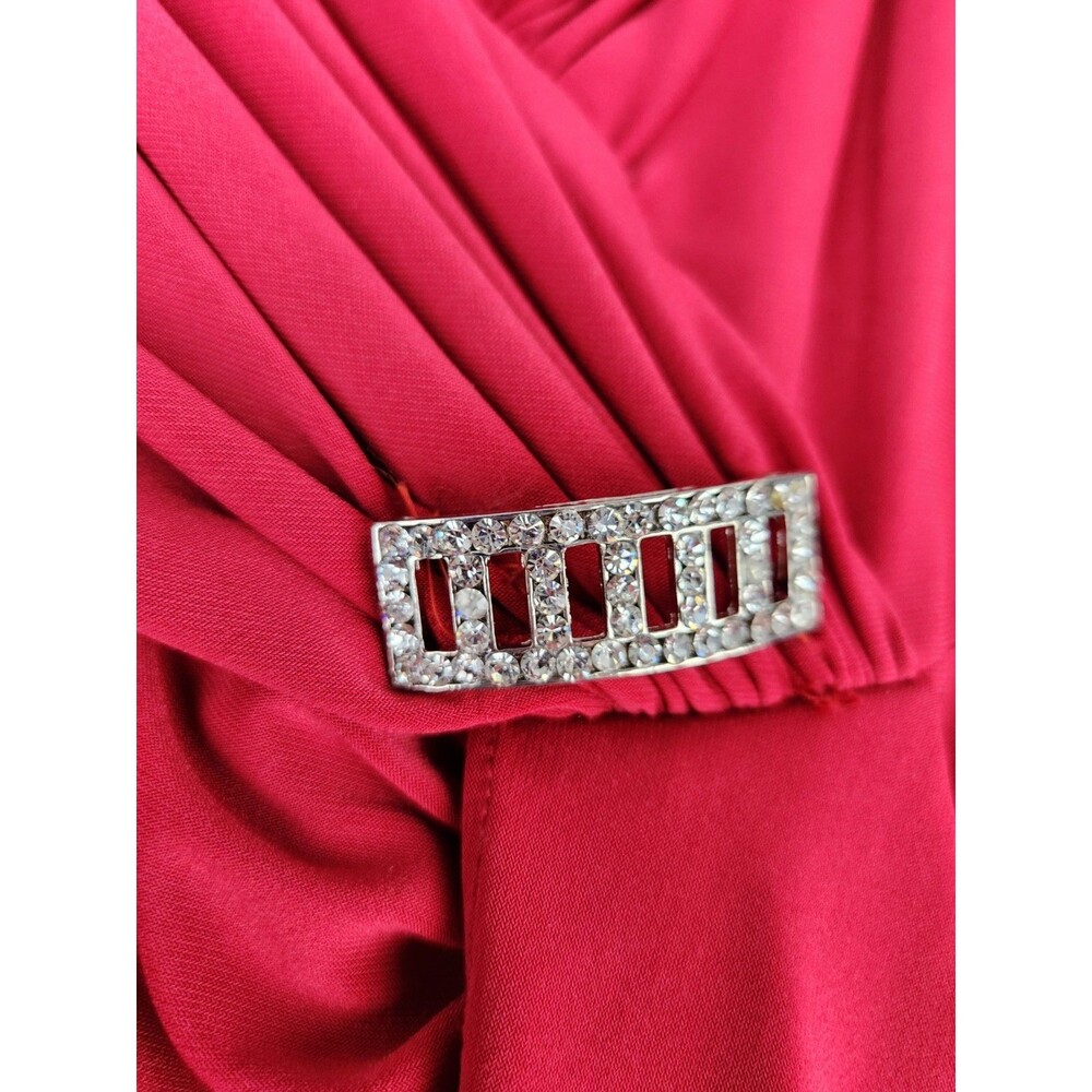 JS Collection Women's 8 Ruche Red Cocktail Dress Party Ruffles Pleated Fancy - Picture 7 of 16